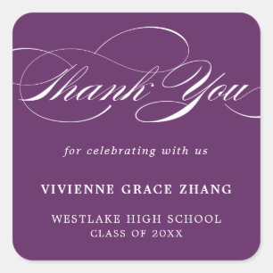 STYLISH ELEGANT SCRIPT THANK YOU STICKER