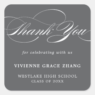 STYLISH ELEGANT SCRIPT THANK YOU STICKER