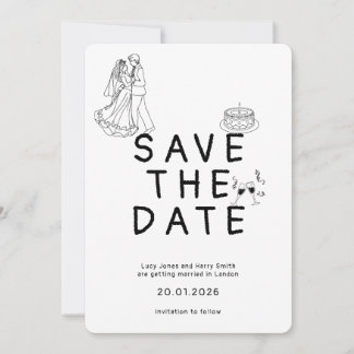 Stylish Elegant Script Wedding Save the Date Card