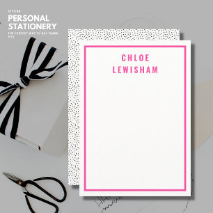 Stylish Elegant Simple Pink Border Polka Dot Card