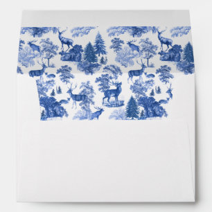 Stylish Elegant Vintage Blue Country Toile Deer Envelope