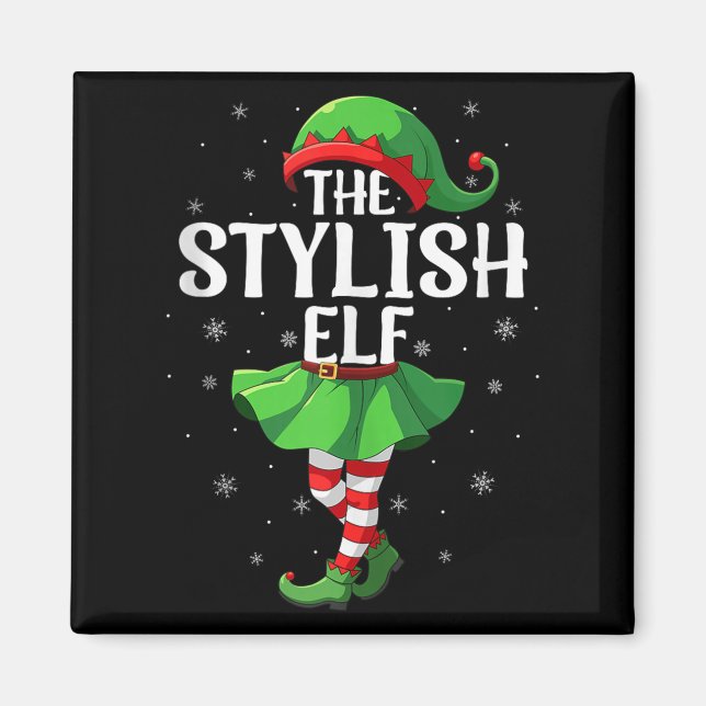 Stylish Elf Christmas Girls Women Elf Squad Xmas F Magnet (Front)