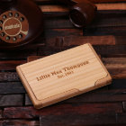 Stylish Engraved Bamboo Business Card Holder