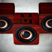 Stylish Etched Cherrywood Bluetooth Speaker