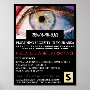 Stylish Eye Image, Security Personnel Advertising Poster