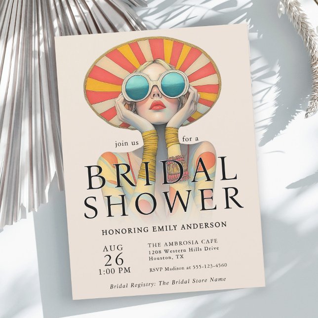 Stylish Fashionista Bridal Shower Invitation (Available in both printed and instant download digital formats.)
