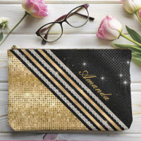 Stylish faux Crystal Gold And black Personalised