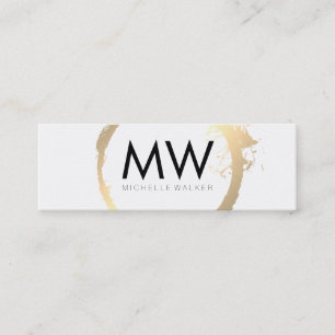 Stylish Faux Gold Ring with Chic Monogram Mini Business Card