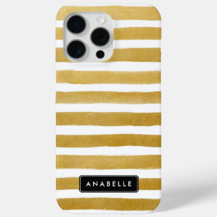 Stylish Faux Gold Stripes iPhone 15 Pro Max Case