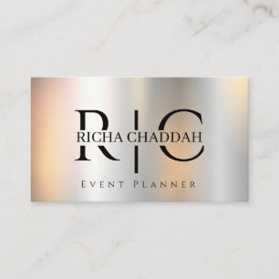 Stylish Faux Silver Metallic Elegant Unique Business Card