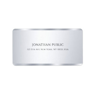 Stylish Faux Silver Modern Minimalist Elegant Label