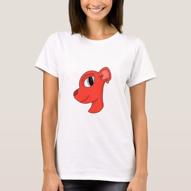 Stylish feline wearing earring T-Shirt (Front)
