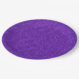 Stylish Festive Purple Glitter Paper Party Plate