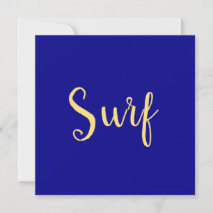 Stylish Festive SURF Script Royal Blue Background
