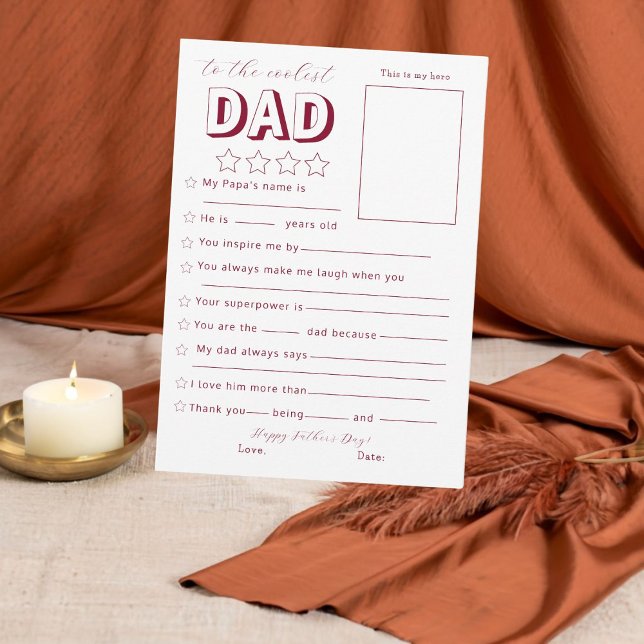 Stylish Fill in the Blank Father's Day From Kids Invitation (Creator Uploaded)