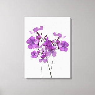 Stylish fine art purple lavender hot lilac flower canvas print