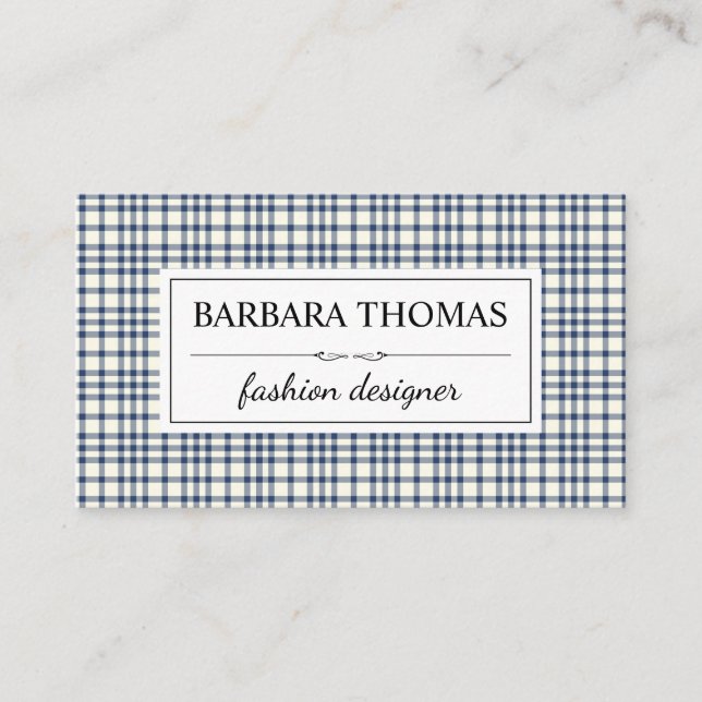 Stylish Flannel Pattern Business Card (Front)
