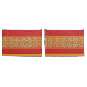Stylish Floral And Stripe Accented Pillowcase