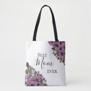 Stylish Floral Best Mum Ever Tote Bag