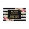 Stylish Floral Black White Stripes Beauty Salon
