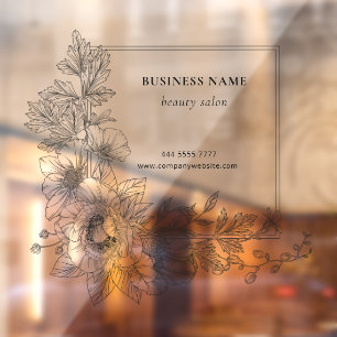Stylish Floral Border Beauty Salon Business Name