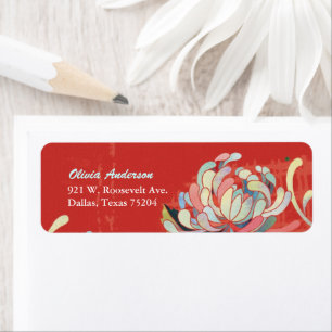 Stylish Floral Cute Red Address
