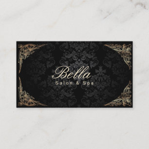 Stylish Floral Framed Damask Salon & Spa Business Card