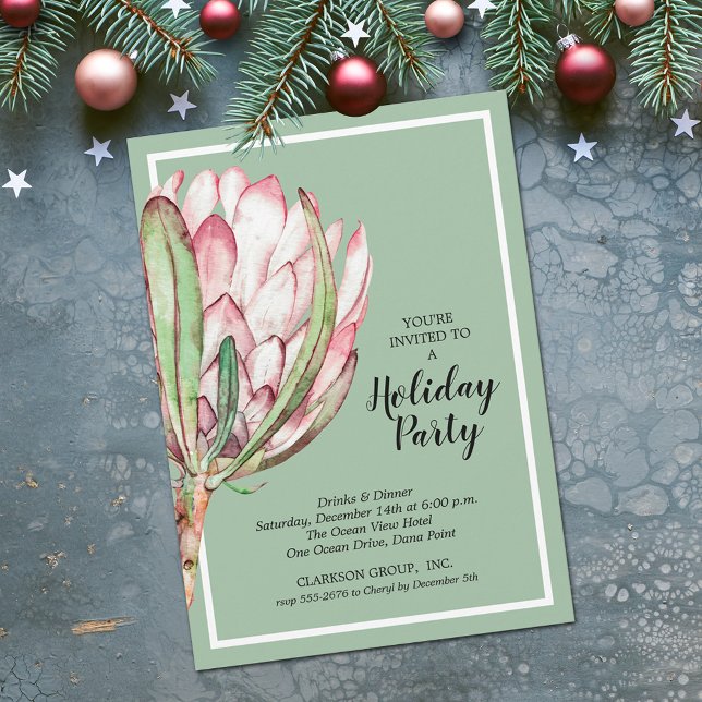 Stylish Floral Holiday Christmas Party Invitation (Stylish Floral Holiday Christmas Party Invitations - PRINTED and/or INSTANT DOWNLOAD)