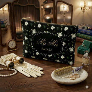 Stylish Floral MaMa Cosmetic Zipper Pouch Design