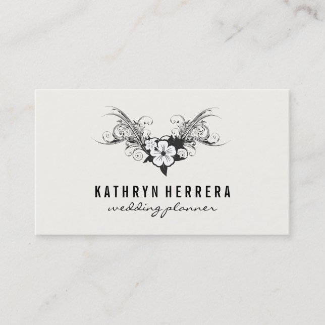 Stylish Floral Modern Design Business Card (Front)