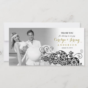 Stylish Floral Paisley Boho Chic Wedding Thank You