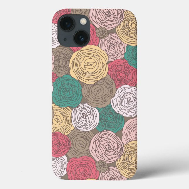Stylish floral pattern. Bright floral Case-Mate iPhone Case (Back)