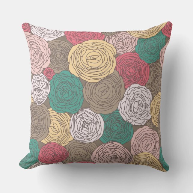 Stylish floral pattern. Bright floral Cushion (Front)