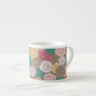 Stylish floral pattern. Bright floral Espresso Cup