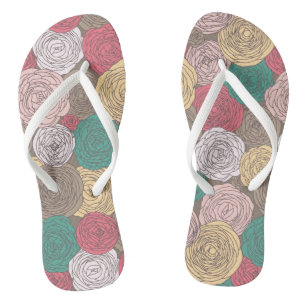 Stylish floral pattern. Bright floral Jandals