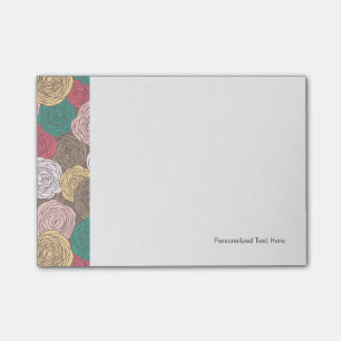 Stylish floral pattern. Bright floral Post-it Notes