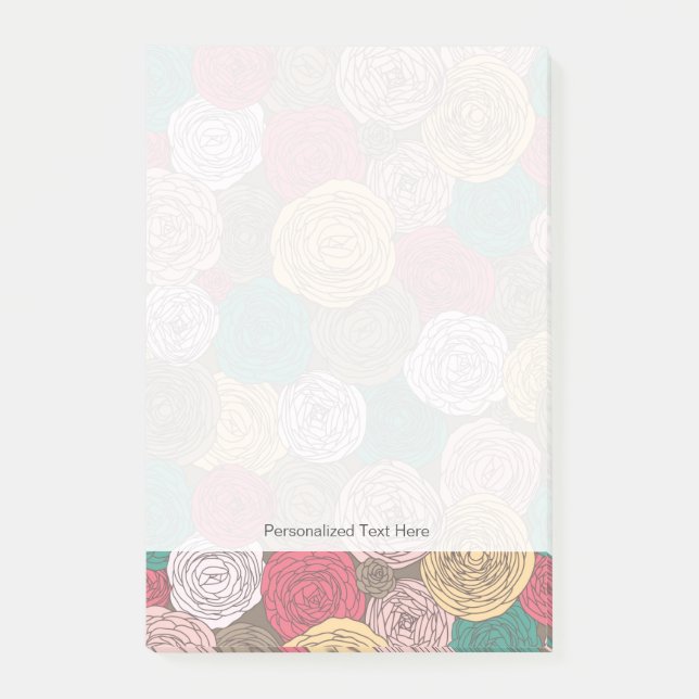 Stylish floral pattern. Bright floral Post-it Notes (Front)