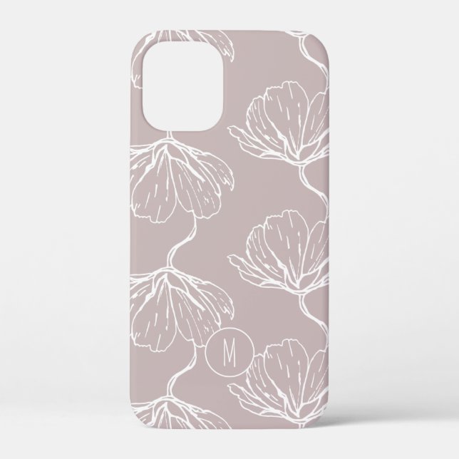 Stylish Floral Pattern Monogram Case-Mate iPhone Case (Back)
