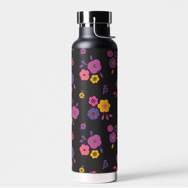 Stylish floral pattern water bottle (Left)