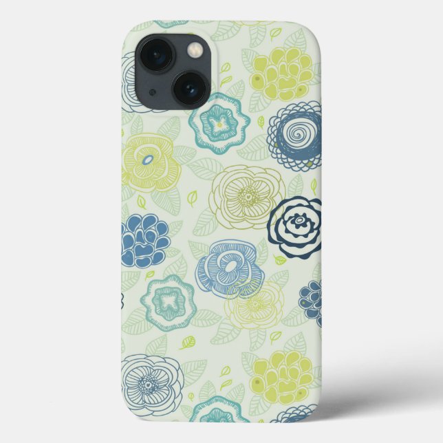 Stylish floral pattern with cute flowers Case-Mate iPhone case (Back)