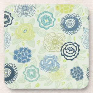 Stylish floral pattern with cute flowers coaster