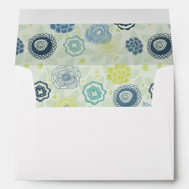 Stylish floral pattern with cute flowers envelope (Back (Bottom))