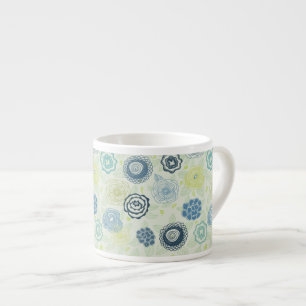 Stylish floral pattern with cute flowers espresso cup
