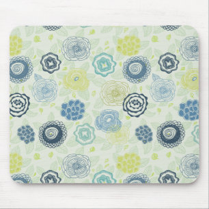 Stylish floral pattern with cute flowers mouse pad