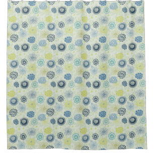 Stylish floral pattern with cute flowers shower curtain