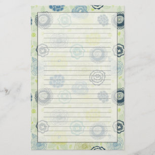 Stylish floral pattern with cute flowers stationery
