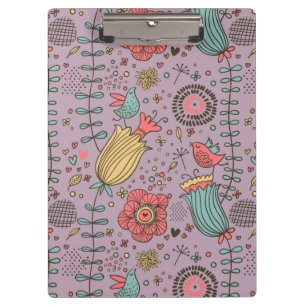 Stylish floral pattern with flowers clipboard