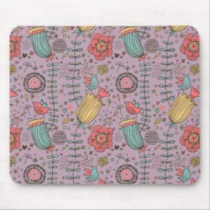 Stylish floral pattern with flowers mouse pad