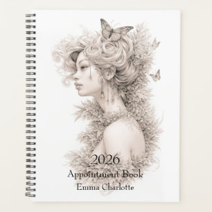 Stylish Floral Personalised Custom Name 2026 Plan Planner