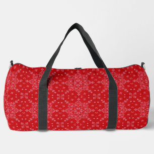 Stylish Floral Travel Duffel in Red and White Duffle Bag